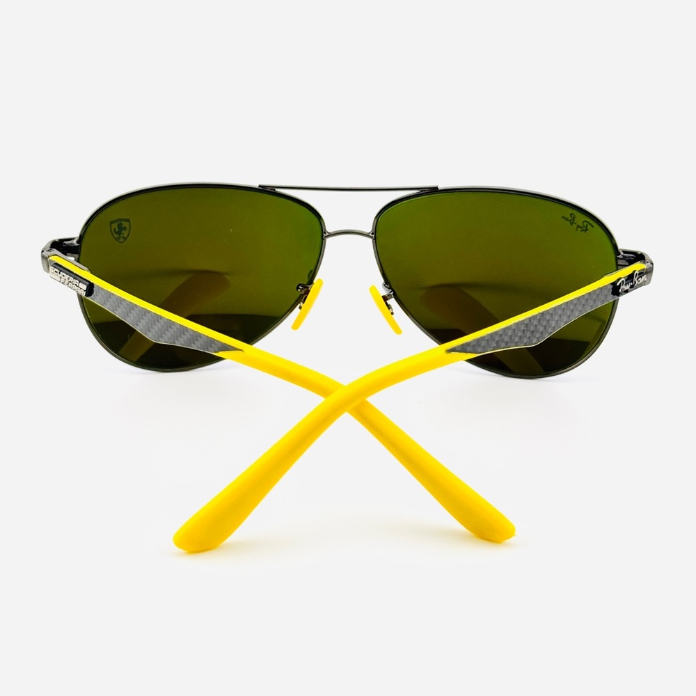 Ray-Ban Sunglasses RB8313M Scuderia Ferrari Black Frame with Blue Mirror lenses - Picture 13 of 16